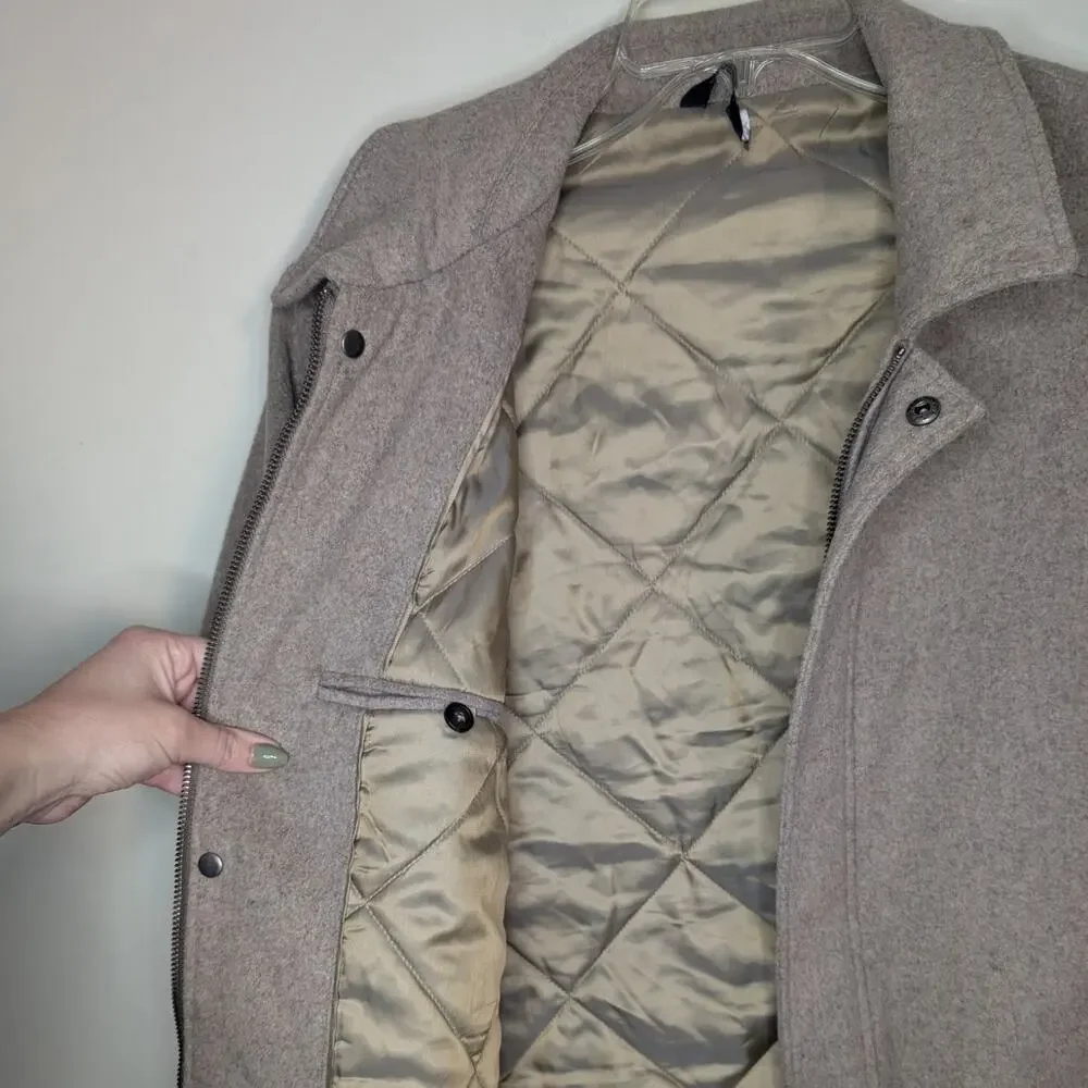Cardinal of Canada Wool Blend Bomber Jacket In Oatmeal, Size Large